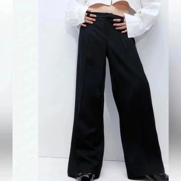 Bebe Wide Leg Black Dress Pants Size 6 - Picture 2 of 10
